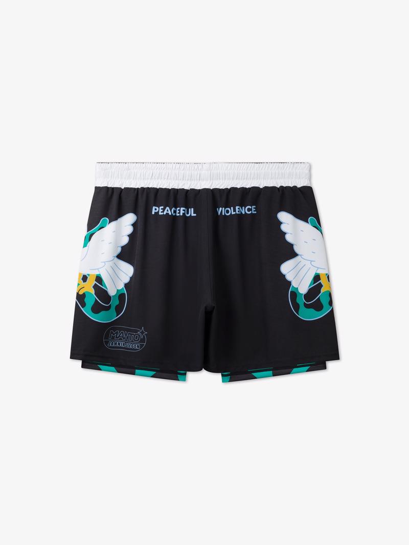 MANTO hybrid fightshorts dove - black